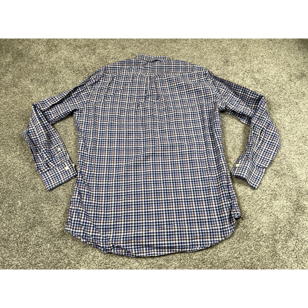 Peter Millar Shirt Mens Large Button Down Long Sleeve Check Plaid Cotton Casual - Picture 2 of 7